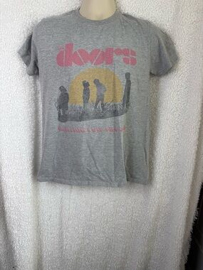The Doors Graphic Tee - Grey with Pink & Gold Print
